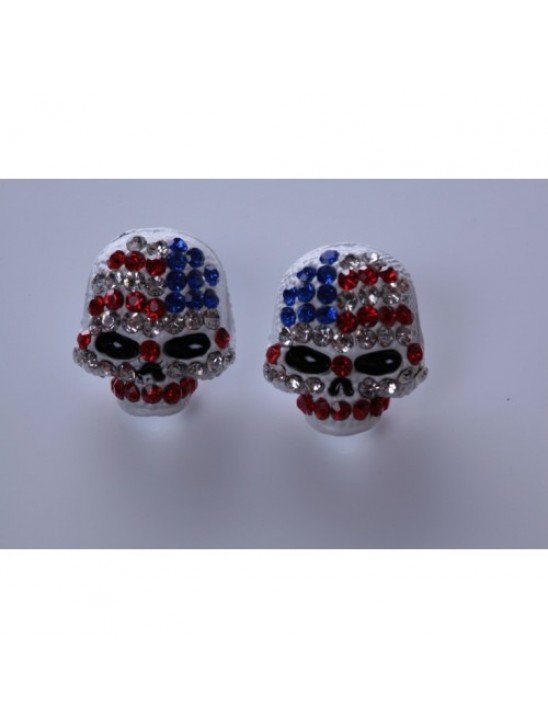 Union Jack Skeleton Shamballa Stud Earrings