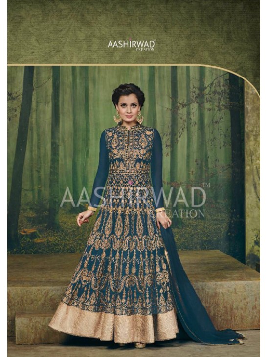 TEAL BLUE PAKISTANI DESIGNER WEDDING DRESS