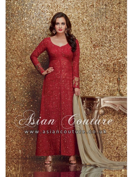 RED BRIDAL HEAVY EMBROIDERED SALWAR KAMEEZ