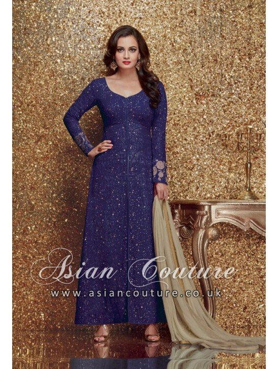 NAVY BLUE INDIAN DESIGNER SALWAR KAMEEZ