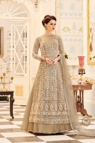 GREY INDIAN & PAKISTANI BRIDAL WEDDING WEAR LEHENGA