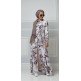 White Floral Printed Designer Maxi Style Abaya