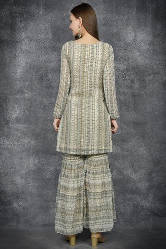 Beige Indian Ethnic Gharara Suit