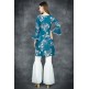 Mosaic Blue Chiffon Printed Shirt & Gharara Pant Suit