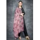 Black Floral Printed Shirt & Shalwar With Organza Dupatta