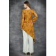 Mustard & White Side Slit Cut Salwar Kameez Suit