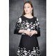 Black Floral Printed Designer Gown