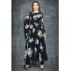 Black Floral Printed Flow Suit