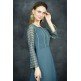 Mosaic Blue Straight Cut Kurti & Capri Suit Set