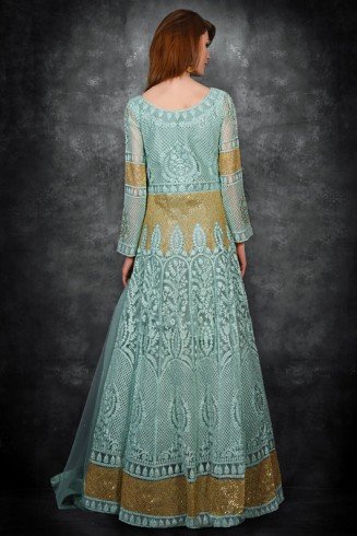 Biscay Green Wedding Anarkali Readymade Suit