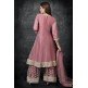 Rose Tan Embroidered Frock & Gharara Suit