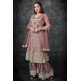 Rose Tan Embroidered Frock & Gharara Suit