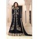 BLACK ETHNIC PARTY WEAR DESIGNER INDO WESTERN SLIT STYLE ANARKALI