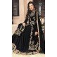 BLACK ETHNIC PARTY WEAR DESIGNER INDO WESTERN SLIT STYLE ANARKALI