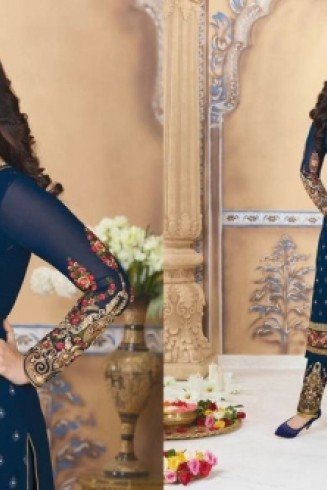 Blue Ayesha Takia Suit Indian Churidar Dress