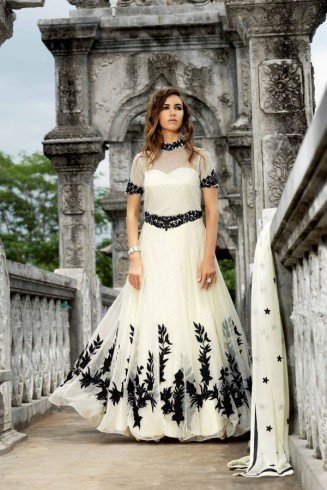 WHITE BELA INDO WESTERN STYLE INDIAN GOWN