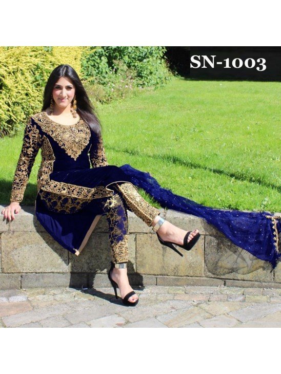 STUNNING NEW FAUX GEORGETTE SEMI STITCHED SALWAR SUIT ( DELIVERY IN 6 WEEKS )
