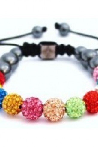 NEW MULTI-COLOURED CRYSTAL SWAROVSKI BALL BRACELET (17 DIFFFERENT COLOURS To choose from)