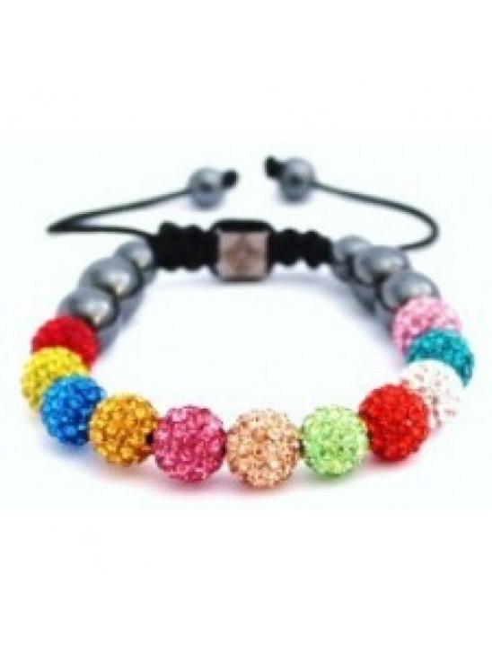 NEW MULTI-COLOURED CRYSTAL SWAROVSKI BALL BRACELET (17 DIFFFERENT COLOURS To choose from)