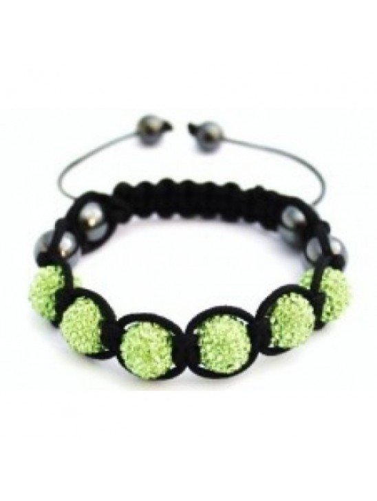 GREEN CRYSTAL BALL BRACELET