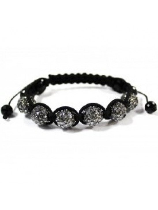 CRYSTAL UNISEX GREY BALL BRACELETS