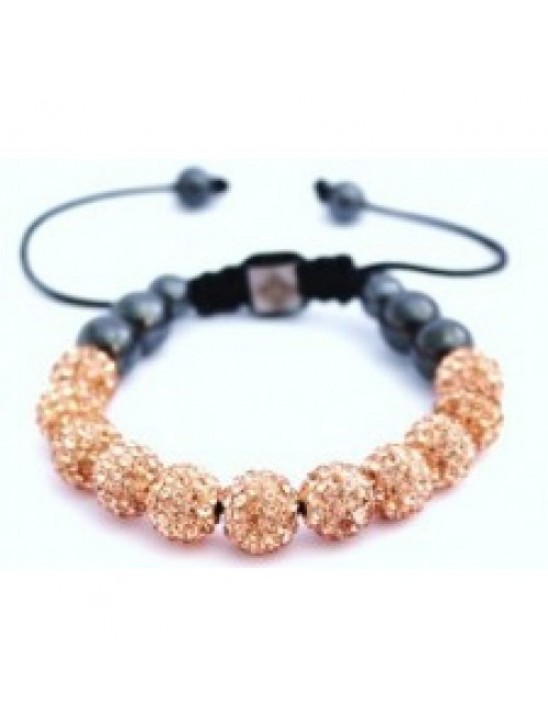 NEW CHAMPAGNE CRYSTAL BALL BRACELET WITHOUT STRING