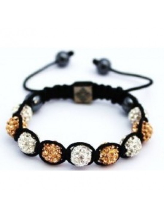 NEW GOLD AND WHITE CHILDREN CRYSTAL BALL BRACELET