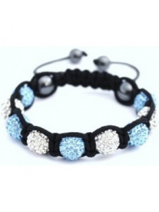 BLUE AND WHITE CHILDREN CRYSTAL BALL BRACELET