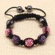 CHILDREN CRYSTAL BALL BRACELET (7 COLOURS, BLACK THREADED)