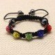 CHILDREN CRYSTAL BALL BRACELET (7 COLOURS, BLACK THREADED)