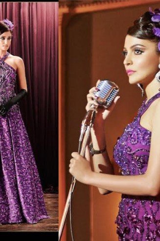 Ultra Violet Purple Bollywood Anushka Sharma Maxi Gown 