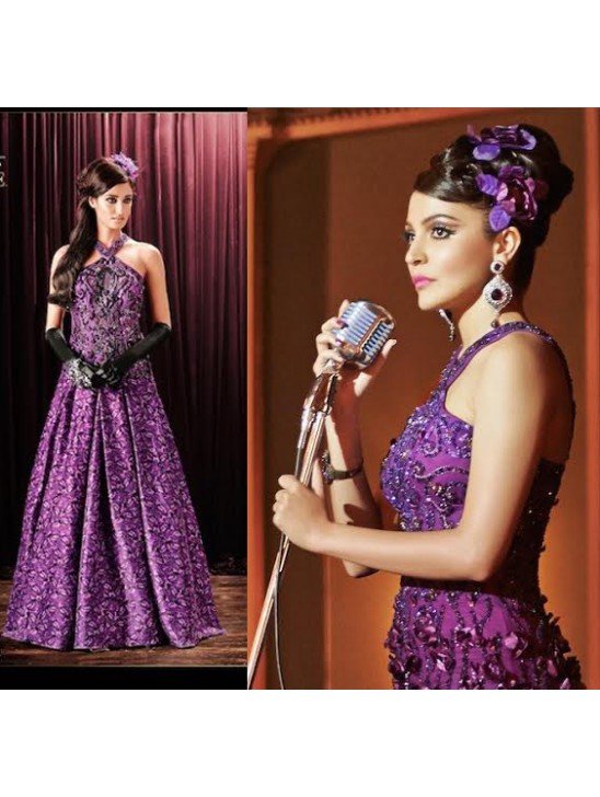 Ultra Violet Purple Bollywood Anushka Sharma Maxi Gown