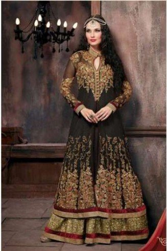 BLACK INDIAN BRIDAL LENGHA DRESS