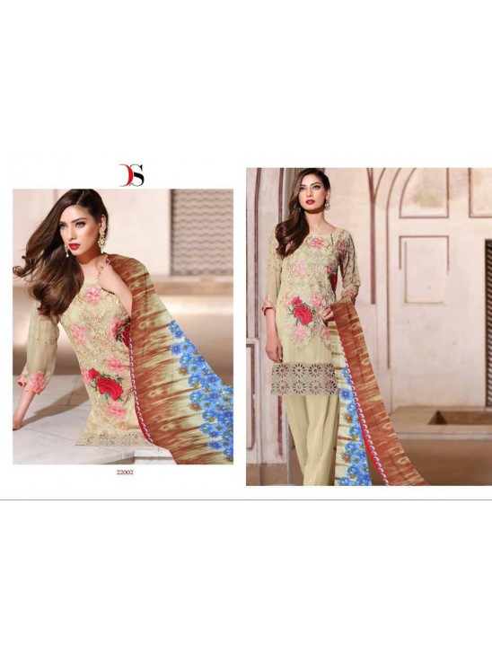 BAROQUE INSPIRED READY MADE BEIGE DESIGNER PAKISTANI SUIT