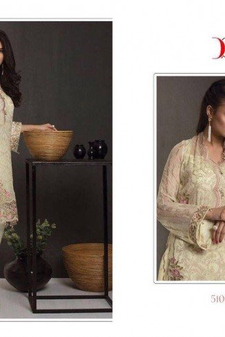 Cream Pakistani Designer Salwar Suit