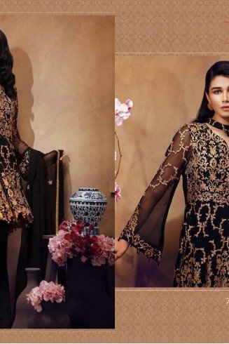 Black Pakistani Salwar Suit Indian Evening Dress