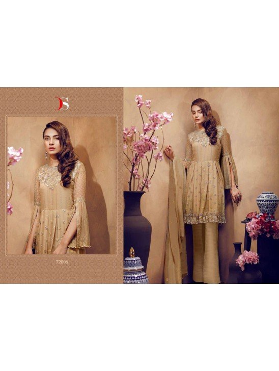 ZDS72006 BEIGE DEEPSY CHINON PAKISTANI STYLE SALWAR SUIT