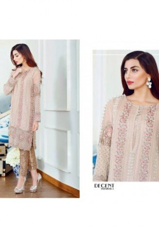 Beige Pink Pakistani Designer Salwar Suit