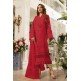 Samba Red Embroidered Organza Pakistani Style Suit