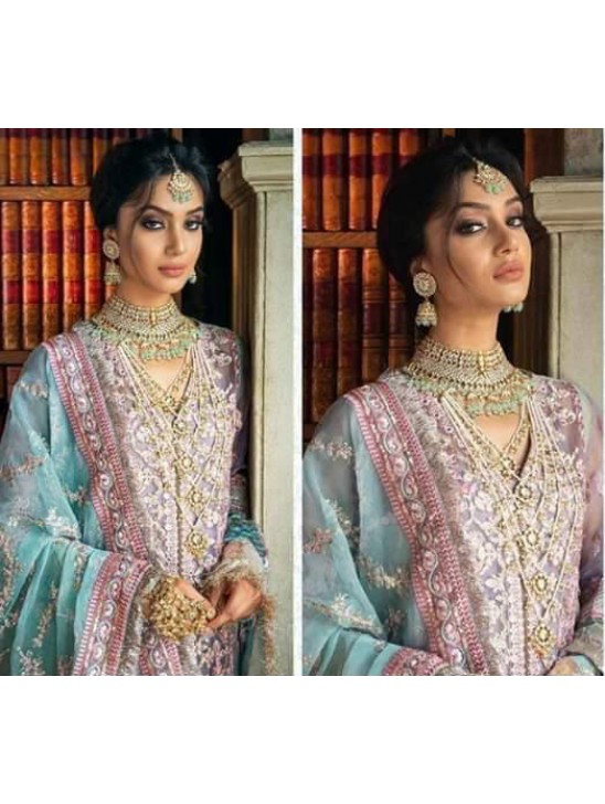 Heavy Embroidered Organza Pakistani Suits