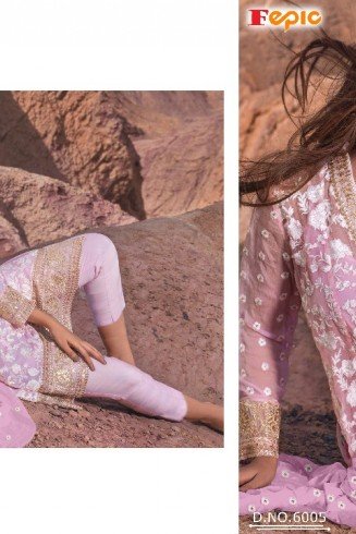 6005 PINK ROSEMEEN BY FEPIC EMBROIDERED GEORGETTE SALWAR SUIT