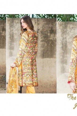 50005 YELLOW DEEPSY FLORENT PAKISTANI STYLE PURE COTTON SALWAR KAMEEZ 