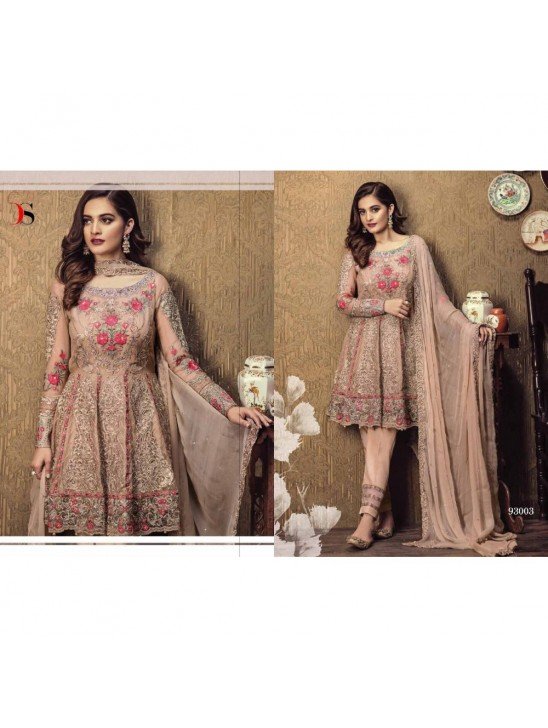 ZDB93003 WARM SAND BEIGE DEEPSY GULBANO PAKISTANI PARTY WEAR SALWAR SUIT