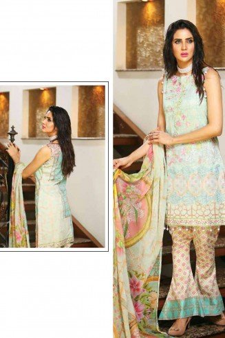 ESHAISHA D-10 LAWN EMBROIDERED SUMMER WEAR SUIT