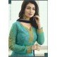 Turquiose Party Wear Semi stitched Salwar Suit