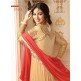 9013 PEACH GLOSSY SIMAR HEAVY EMBROIDERED AYESHA TAKAI ANARKALI STYLE GOWN