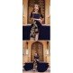 7101-C BLUE GLOSSY PARTY WEAR GEORGETTE DRESS