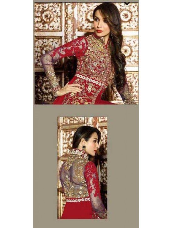 RED GLOSSY DRESS MALAIKA ARORA WEDDING WEAR