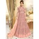 ELEGANT ROSE PINK INDIAN & PAKISTANI DESIGNER PARTY AND WEDDING WEAR FANCY ANARKALI SUIT