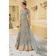 STUNNING FADED DENIM INDIAN & PAKISTANI DESIGNER PARTY AND WEDDING WEAR FANCY ANARKALI GOWN